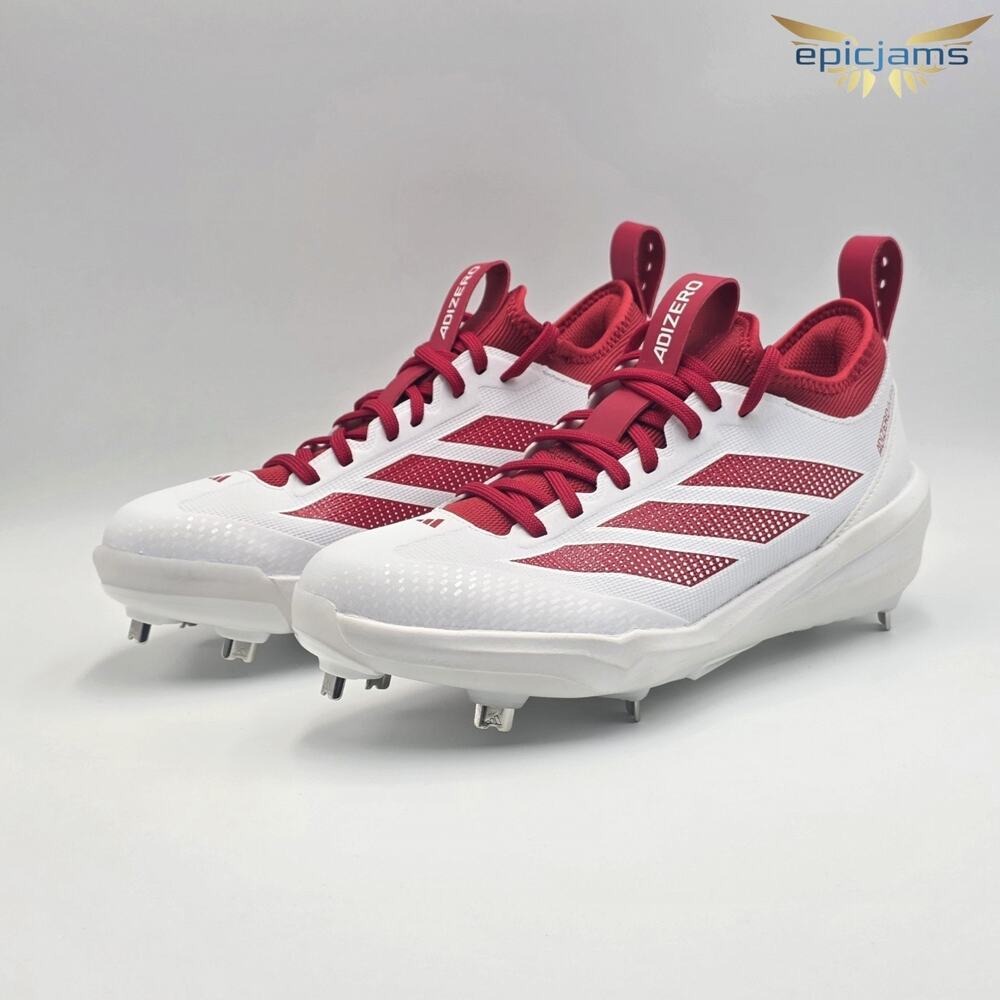 Adidas Adizero Impact 2.0 Men's Sz 6.5 Metal Baseball Cleats JH6734 White Red